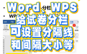 Word和WPS文字如何制作分栏试卷？想分几栏分几栏