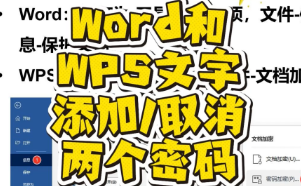 如何给Word和WPS文档添加密码或取消密码
