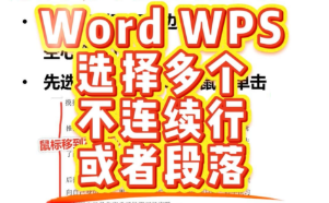 WPS文字和Word文档如何选择多个不连续的行、段