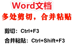 在 Word文档中多处剪切、一处合并粘贴