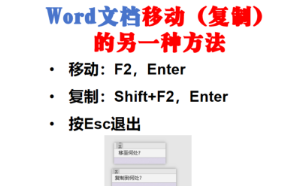 在Word文档中用键盘直接移动（复制）内容