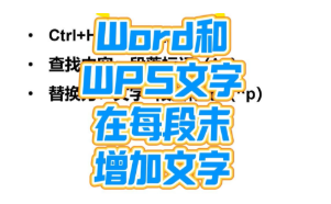 巧用替换法在Word和WPS文字每段结尾添加相同内容