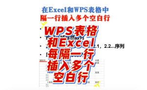 在Excel和WPS表格中隔一行插入多个空白行
