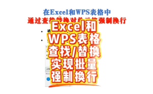在Excel和WPS表格中通过查找替换对单元格批量强制换行