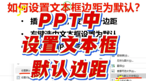 PPT中如何将设置的文本框边距设为默认