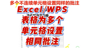 为Excel和WPS表格多个不连续单元格设置同样的批注