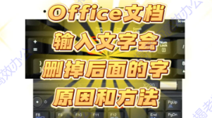 文档中打字时打了前一个字后一个字就会消失怎么办？